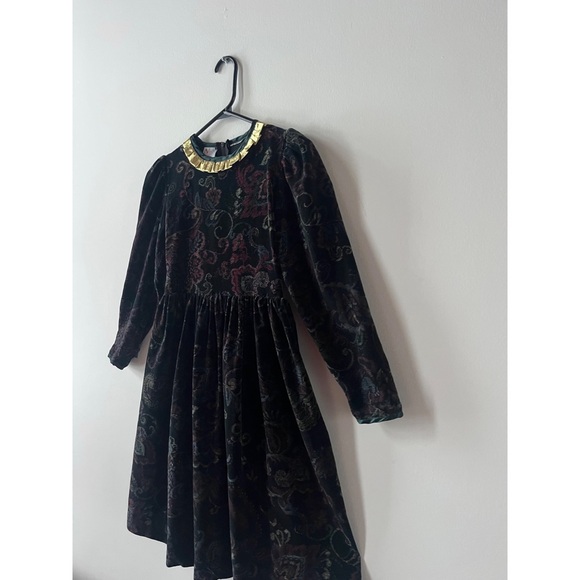 90s VELVET PARTY DRESS FOR A GIRL OR TWEEN - Picture 2 of 3